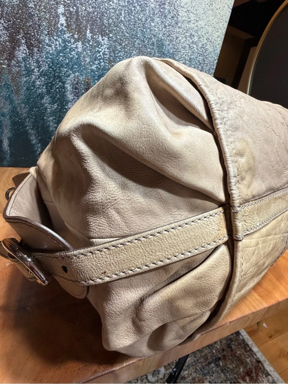 Tod’s Quiet Luxury‎ Y2K Vintage Easy Sacca Leather Shoulder Tote Beige Fair